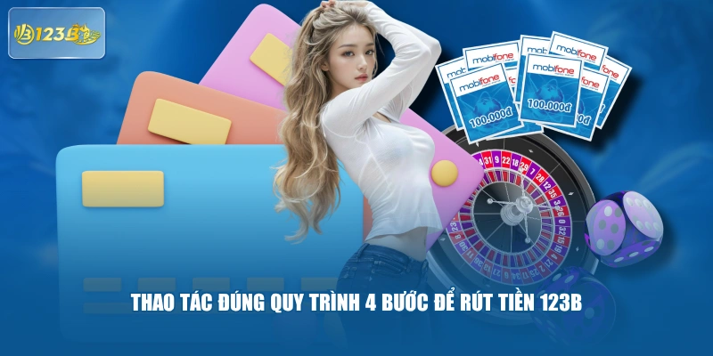 Thao tác đúng quy trình 4 bước để rút tiền 123B
